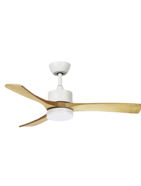 Ventilador Techo madera 106 Centímetros de Diámetro Motor DC 18 Watt 3 Aspas 6 Velocidades con Mando a Distancia y Temporizador madera blanco haya