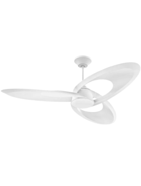 Ventilador Techo madera 136 Centímetros de Diámetro Motor DC 18 Watt 3 Aspas 6 Velocidades con Mando a Distancia y Temporizador blanco