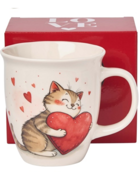 Taza GATO CORAZONES 65cl