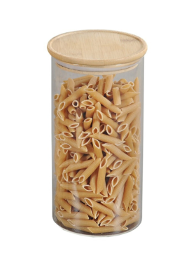 Bote cocina vidrio y bambú 1,2l