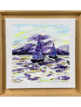 Cuadro BARCOS NAVEGANDO Carlos Altisent 30x30 cm