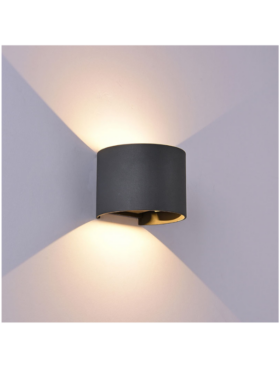 Aplique Exterior Redondo LED 12 Watts 4000 Kelvin 1100 Lumens Gris oscuro