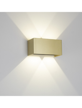 Aplique Exterior dimable LED 4*6 Watts 3000 Kelvin 2200 Lumens Oro