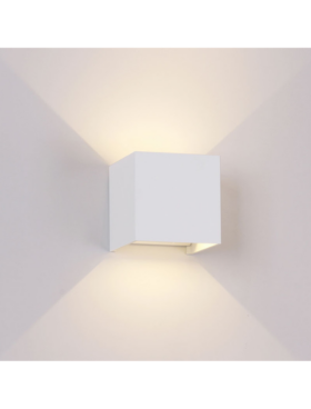 Aplique exterior led de aluminio dirigible 2x6 watts 4000k Blanco