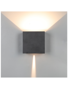 Aplique exterior led de aluminio dirigible 2x10 watts 4000k negro arenado