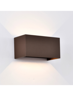 Aplique exterior RECTANGULAR DOBLE LED 24 watts 4000 kelvin Corten