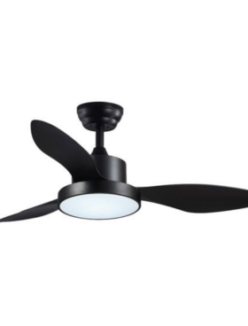 Ventilador de techo Led 120cm Motor DC LED CCT 24 Watt Mando Distancia con Temporizador NEGRO