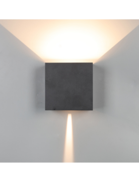 Aplique Exterior dimable LED 2*10 Watts 2700 Kelvin 1830 Lumens Negro