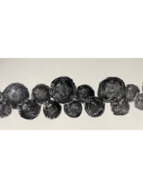 Cuadro ABSTRACTO BOLAS NEGRAS Carlos Altisent 150x60 cm