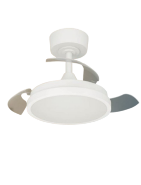 Lámpara Ventilador de techo 20,4 Watt dimable 40/77cm mando a distancia blanco