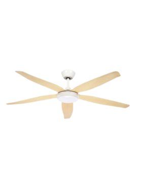 Ventilador Techo madera 142 Centímetros de Diámetro Motor DC 27 Watt 5 Aspas 6 Velocidades con Mando a Distancia y Temporizador blanco haya