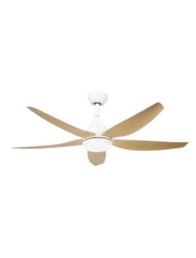 Ventilador Techo madera 144 Centímetros de Diámetro Motor DC 18 Watt 5 Aspas 6 Velocidades con Mando a Distancia y Temporizador blanco haya