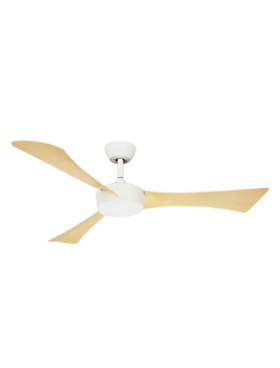 Ventilador Techo madera 132 Centímetros de Diámetro Motor DC 18 Watt 3 Aspas 6 Velocidades con Mando a Distancia y Temporizador blanco haya