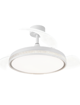 Lámpara Ventilador de techo 50 Watt dimable 50/107cm mando a distancia blanco