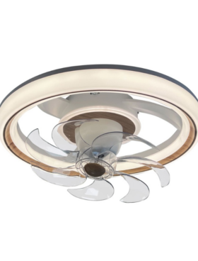 Lámpara Ventilador de techo oscilante 68 Watt dimable 50cm mando a distancia blanco haya