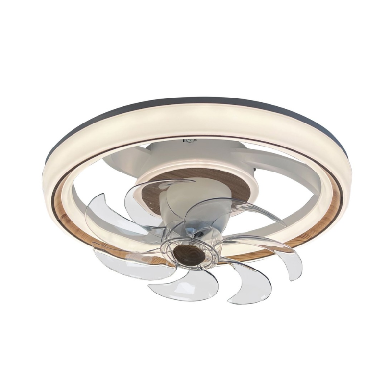 Lámpara Ventilador de techo oscilante 68 Watt dimable 50cm mando a distancia blanco haya