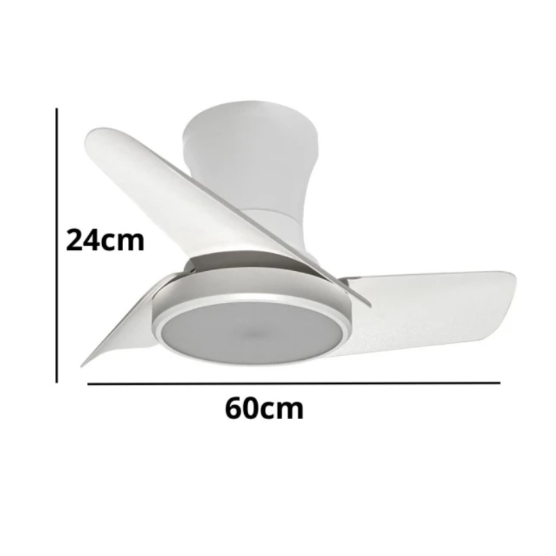 Lámpara Ventilador de techo compacto 30 Watt dimable 60cm mando a distancia y APP blanco - Imagen 3
