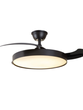 Lámpara Ventilador de techo 50 Watt dimable APP 50/108cm mando a distancia negro