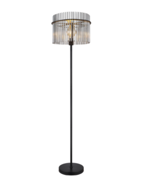 Lámpara de pie VIDRIO 152cm para bombilla E27 negro