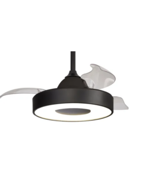 Ventilador techo LED 45 watts 3 aspas desplegables negro