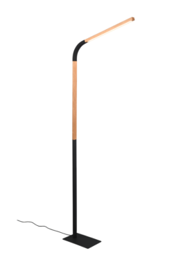 Lampara de pie LED 11 watts 1400 lúmenes 3000 kelvin negro madera
