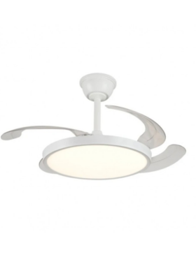 Ventilador techo EXTRAPLANO 40/92 centímetros de diámetro motor DC led 32 watt 4 aspas 6 velocidades con mando a distancia y APP blanco