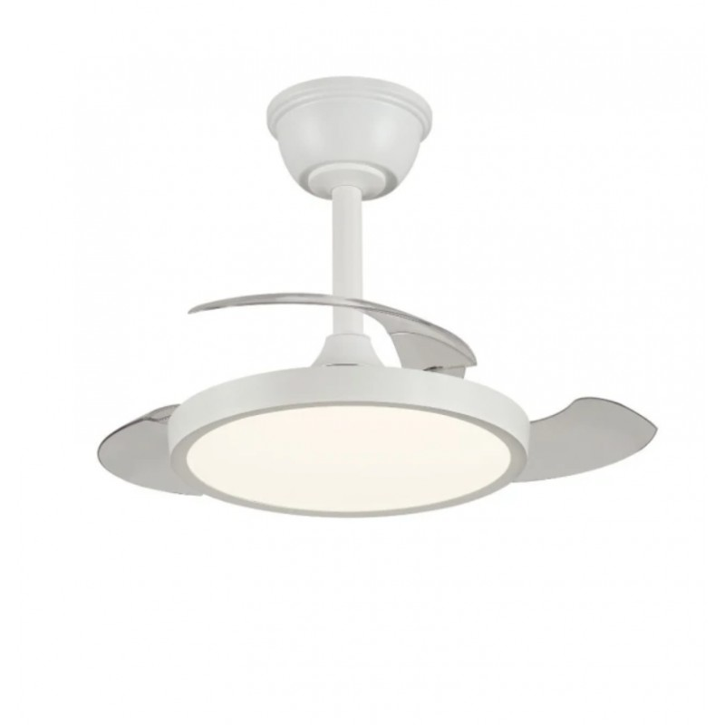 Ventilador techo EXTRAPLANO 30/62 centímetros de diámetro motor DC led 24 watt 3 aspas 6 velocidades con mando a distancia y APP blanco