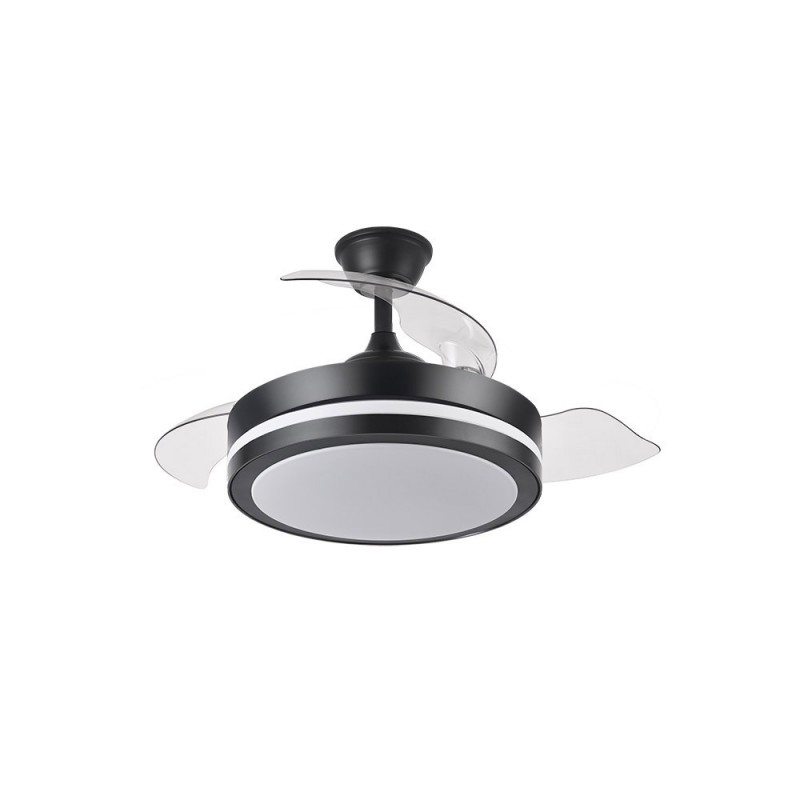 Ventilador techo MINI 3271 centímetros de diámetro motor DC led 44 watt 3 aspas 6 velocidades con mando a distancia negro