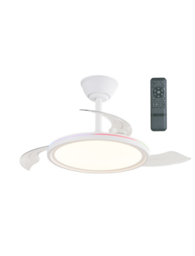 Ventilador led aspas desplegables extraplano 24+7w RGB CCT blanco