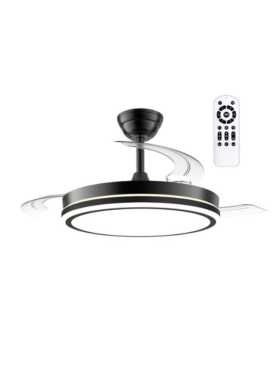 Ventilador led aspas desplegables 48 watts 5280 lúmenes CCT negro