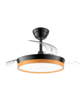 Ventilador Techo 41/90 cm diámetro Motor DC 39 Watt 7 velocidades negro haya