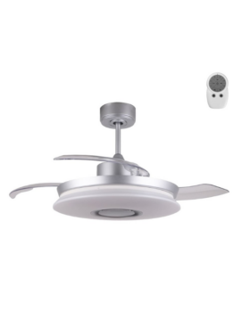 Ventilador techo MUSICAL 50/106 centímetros de diámetro motor DC led 35 watt 3 aspas 6 velocidades con mando a distancia y APP blanco