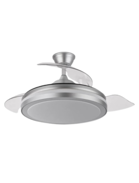 Ventilador de Techo plata 72W 6120Lm 3 Aspas Desplegables ⌀107cm de Diámetro 3000-4000-6000K Remoto+Temporizador+Memoria