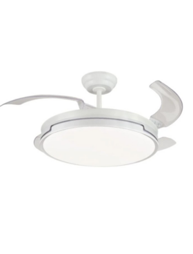 Lámpara Ventilador de techo XXL 50 Watt dimable 60/132cm mando a distancia blanco