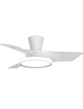 Ventilador Techo 80 Centímetros de Diámetro Motor DC 28 Watt 3 Aspas 6 Velocidades con Mando a Distancia y Temporizador blanco