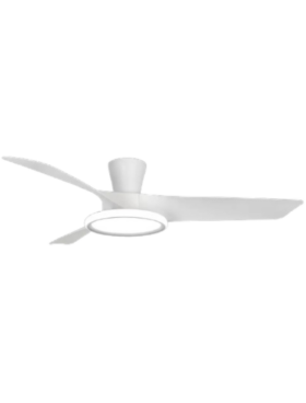 Ventilador Techo 132 Centímetros de Diámetro Motor DC 40 Watt 3 Aspas 6 Velocidades con Mando a Distancia, Memoria y Temporizador blanco