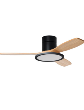 Ventilador de Techo led 36 watts 112 centímetros de diámetro motor DC 35 watts mando distancia con temporizador negro natural