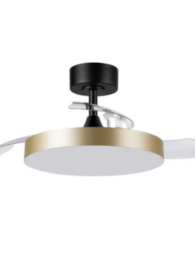 Ventilador led aspas desplegables 36 watts 3600 lúmenes CCT negro oro