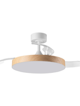 Ventilador led aspas desplegables 36 watts 3600 lúmenes CCT blanco madera