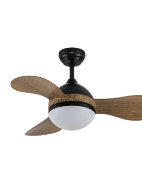 Ventilador Techo 91 Centímetros de Diámetro Motor DC 24 Watt 3 Aspas 6 Velocidades con Mando a Distancia, Memoria y Temporizador negro madera
