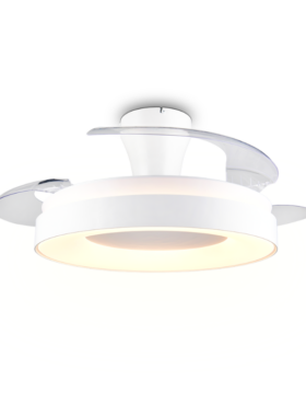 Ventilador Techo led 3 aspas desplegables 107 Centímetros de Diámetro Motor DC 30 Watt 6 Velocidades con Mando a Distancia y Temporizador blanco