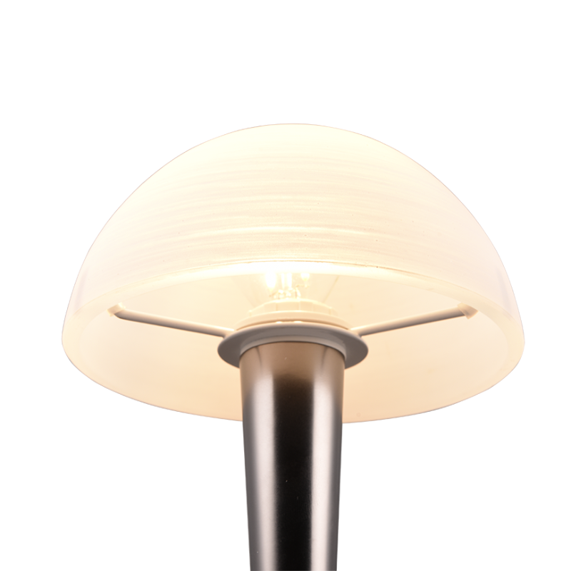 Lámpara de sobremesa táctil para bombilla E14 cromo negro y vidrio blanco (copia) - Imagen 3
