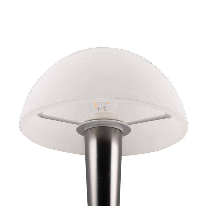 Lámpara de sobremesa táctil para bombilla E14 cromo negro y vidrio blanco (copia) - Imagen 4