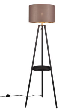 Lámpara de pie metal152cm para bombilla E27 negro
