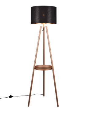 Lámpara de pie metal152cm para bombilla E27 café