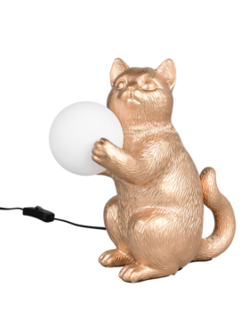 Lámpara de sobremesa animal GATO para bombilla G9 oro