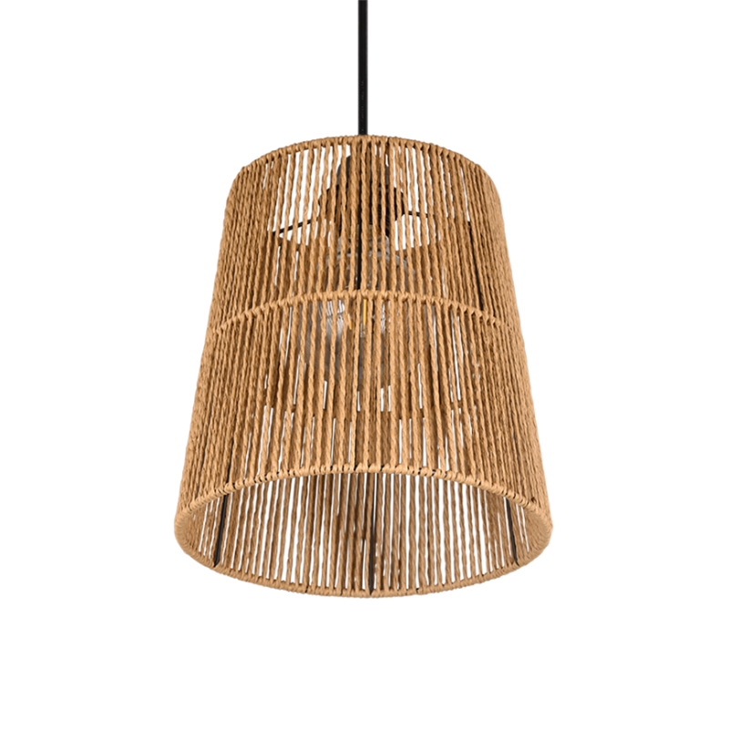 Lámpara de colgar 24⌀ para bombilla E27 cuerda de papel marrón - Imagen 7