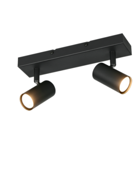 Lámpara foco 2xGU10 metal negro
