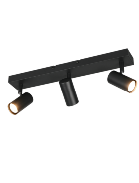 Lámpara foco 3xGU10 metal negro