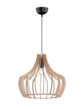 Lámpara de colgar 44⌀ para bombilla E27 madera natural